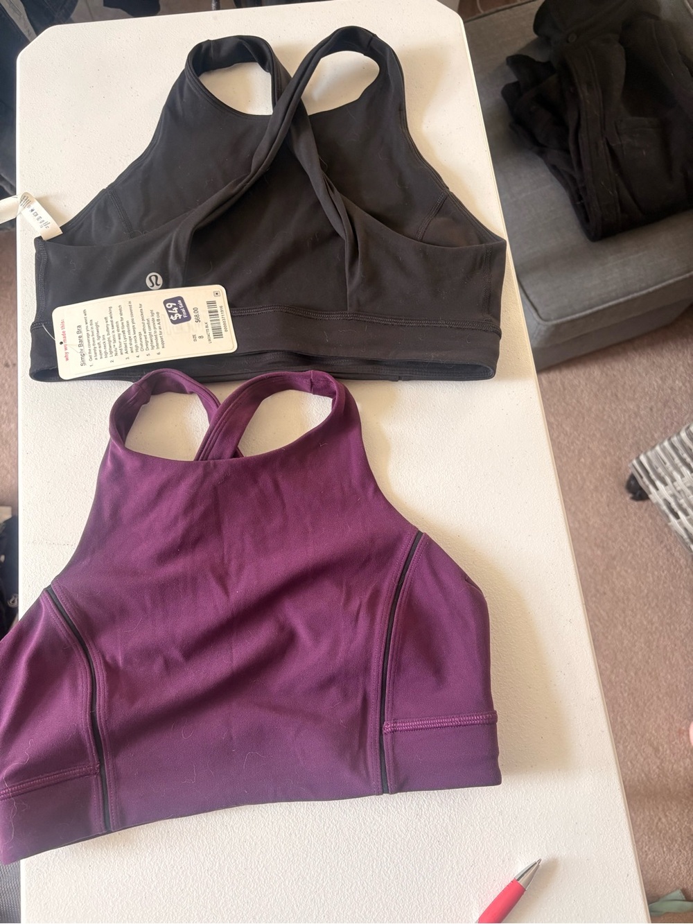 lululemon athletica High-Neck Sports Bras in Black and Deep Plum